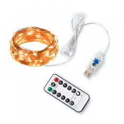XERGY Yellow 8 Modes USB Powered 100 LED String Lights with Remote image 2