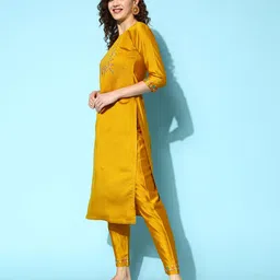 Sangria Embroidered Thread Work Kurta with Trousers & With Dupatta image 3