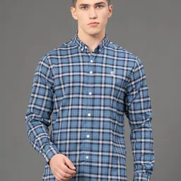 Red Tape Men Tartan Checks Button-Down Collar Casual Shirt-picture-19
