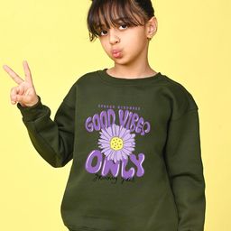 NUSYL Girls Typography Printed Oversized Fleece Sweatshirt-image-37