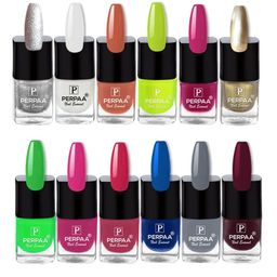 PERPAA Set Of 12 Trendy Quick-Drying Gel Based Nail Polish 5ml Each - Combo 49-16