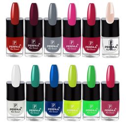 PERPAA Set Of 12 Trendy Quick-Drying Gel Based Nail Polish 5 ml Each - Combo No 16-21