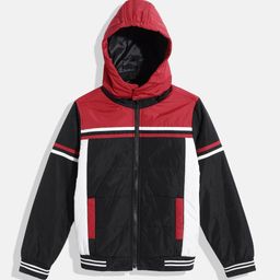 Allen Solly Junior Boys Colourblocked Hooded Bomber Jacket-31