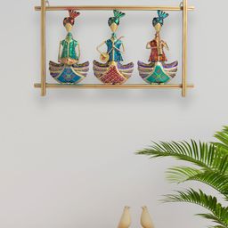 Golden Peacock Green & Brown Musician Decorative Showpieces-16