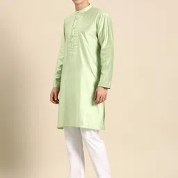 Anouk Men Embroidered Regular Mirror Work Kurta With Pyjamas image 3