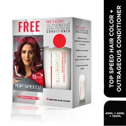 Revlon Set of Top Speed Hair Color - Deep Mahogany Brown 50 & Free Outrageous Conditioner image 1