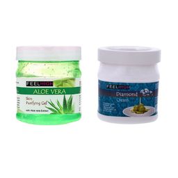 FEELHIGH Set of Aloe Vera Skin Purifying Face & Hair Gel + Diamond Face Cream - 500ml Each-24