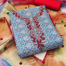 HERE&NOW Embellished Unstitched Dress Material-picture-47