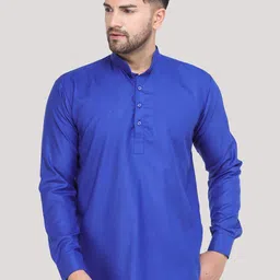 MAG Men Blue Cotton Straight Kurta-image-53