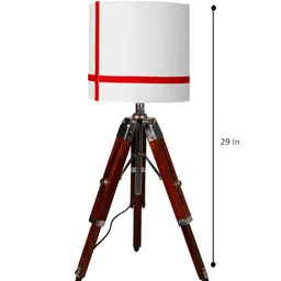 Grated Ginger White Solid Contemporary Tripod Table Lamp with Shade image 4