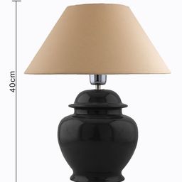 Homesake Black Solid Handcrafted Bedside Standard Table Lamp with Shade image 3