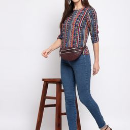 Style Quotient Multicoloured Abstract Printed Top With Flared Sleeves image 5