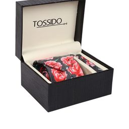 Tossido Men Grey & Red Printed Accessory Gift Set-13