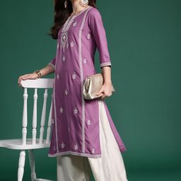 Indo Era Women Ethnic Motifs Embroidered Thread Work Kurta-picture-24