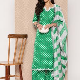 Varanga Bandhani Printed Sequinned Kurta with Palazzos & Dupatta image 5