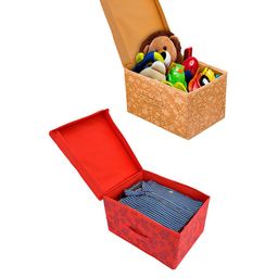 Kuber Industries Set of 2 Metallic Printed Foldable Wardrobe Organiser Box With Lid image 2