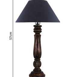 Homesake Brown & Black Solid Handcrafted Bedside Standard Table Lamp with Shade image 5