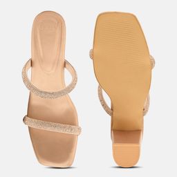ALL TABS OPEN Embellished PU Party Block Sandals image 5