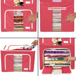 BlushBees Red & White Polka Dot Printed Multi-Utility Organizer image 2