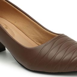 Denill Textured Pointed Toe Block Heeled Pumps image 3