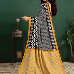 Sangria Striped Saree With Unstitched Blouse Piece image 5