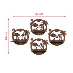 RANDOM Set of 4 Coffee Brown MDF Basic Wall Shelves image 2