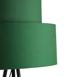 Grated Ginger Green & Black Solid Handcrafted Tripod Lamp with Shade image 3