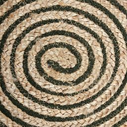 BELLA TRUE Set Of 6 Beige & Green Striped Cotton Jute Round Table Placemats image 5