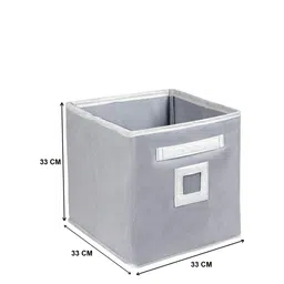 Kuber Industries Set Of 3 Grey Solid Foldable Storage Boxes With Handle image 2