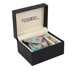 Tossido Men Green & Pink Printed Accessory Gift Set-image-26