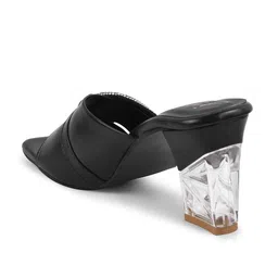 JM Looks Embellished Open Toe Block Heels image 3