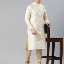 Manthan Men Solid Thread Work Kurta image 3