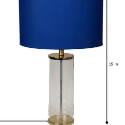 Grated Ginger Blue Solid Contemporary Table Lamp with Shade image 5