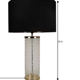 Grated Ginger Black Solid Contemporary Table Lamp with Shade image 3