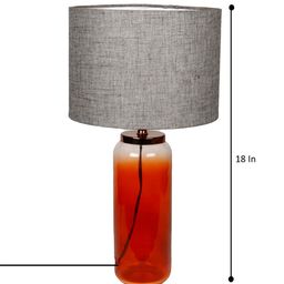 Grated Ginger Grey Solid Contemporary Buffet Table Lamp with Shade image 3