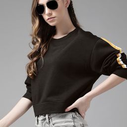 Roadster Women Black Sweatshirt-image-95