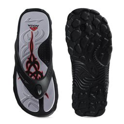 Adda Men Grey & Black Printed Thong Flip-Flops image 3
