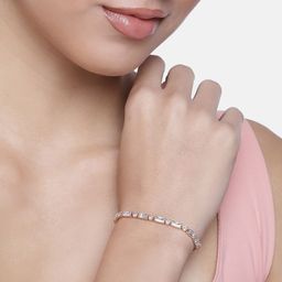 I Jewels Women Rose Gold Rose Plated Link Bracelet-image-45