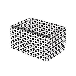 Kuber Industries Set Of 3 White & Black Dot Printed Organizer Box with Handle image 4