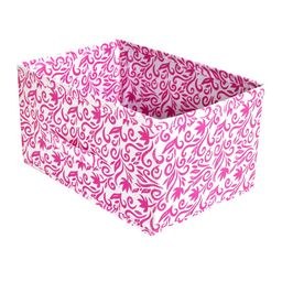 Kuber Industries Set of 3 Pink & White Leaf Print Non Woven Fabric Modular Closet Organizer Box with Handle image 4