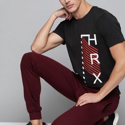 HRX By Hrithik Roshan Lifestyle Men Jet Black Bio-Wash Brand Carrier Tshirt-image-76
