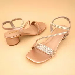 Ozuri Textured Open Toe Block Heels image 4