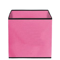 Kuber Industries Set Of 2 Pink Solid Large Foldable Storage Boxes With Handle Replacement Drawer image 3