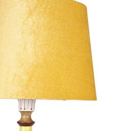 Grated Ginger Yellow Self Design Bedside Standard Table Lamp with Shade image 2