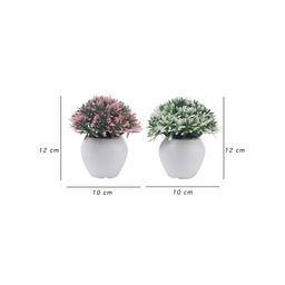 FOLIYAJ Set Of 3 Artificial Mini Bush With Leaves image 3