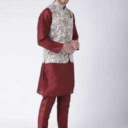 Hangup Men Multicoloured Printed Nehru Jacket image 4