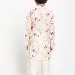JBN Creation Boys Cream-Coloured Printed Kurta with Pyjamas image 4
