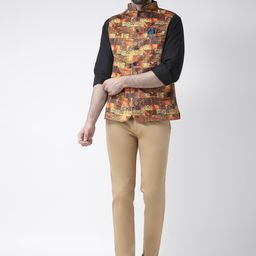 Hangup Men Multicoloured Printed Nehru Jacket image 2