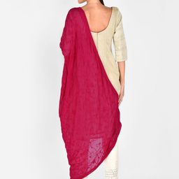 Dupatta Bazaar Fuchsia Pink Embroidered Dupatta image 3