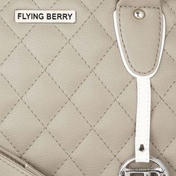 FLYING BERRY Grey Textured Handheld Bag image 3